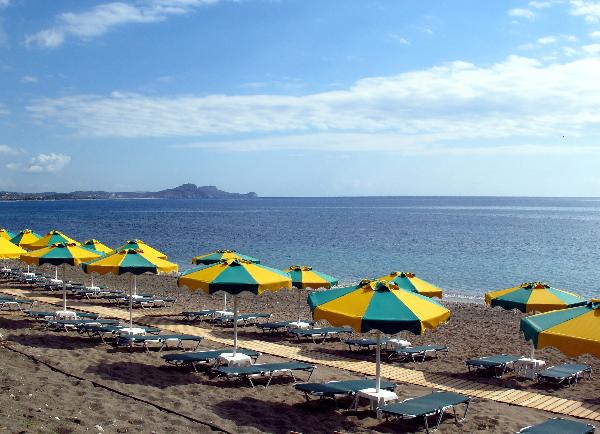 Kolymbia, the beach of the Irene Palace hotel