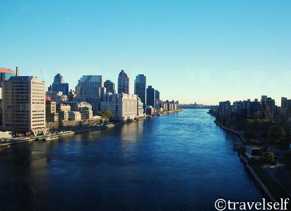 Вид на Нью Йорк з Рузвельт Айленд Трам фото